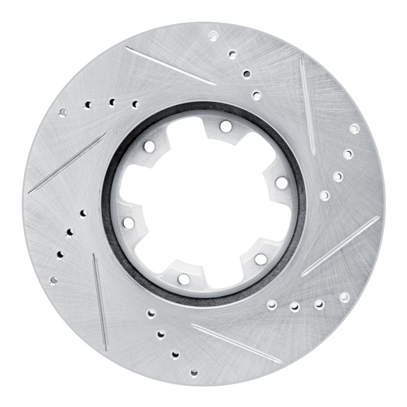 Nissan NV350 UrVan Brake Rotor (1) - Front Left - R1 Concepts - Drilled & Slotted - Silver - `02-`24